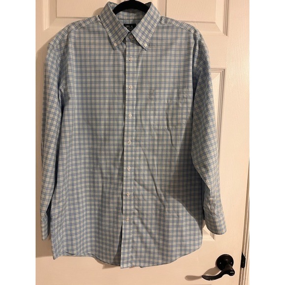 Jos. A. Bank Button Down Shirt Plaid Long Sleeve Traditional Fit Large 16 1/2-33 - Picture 1 of 5